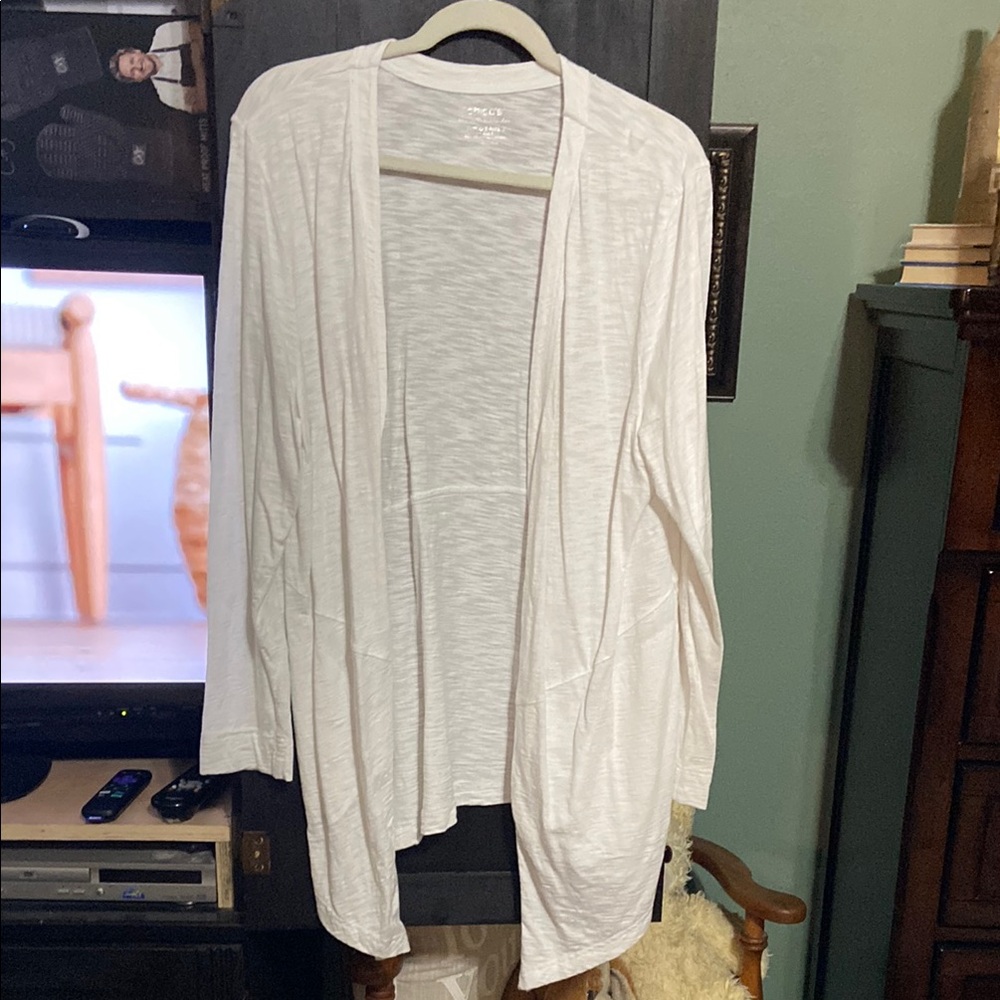 Chico's White Open-Front Cardigan